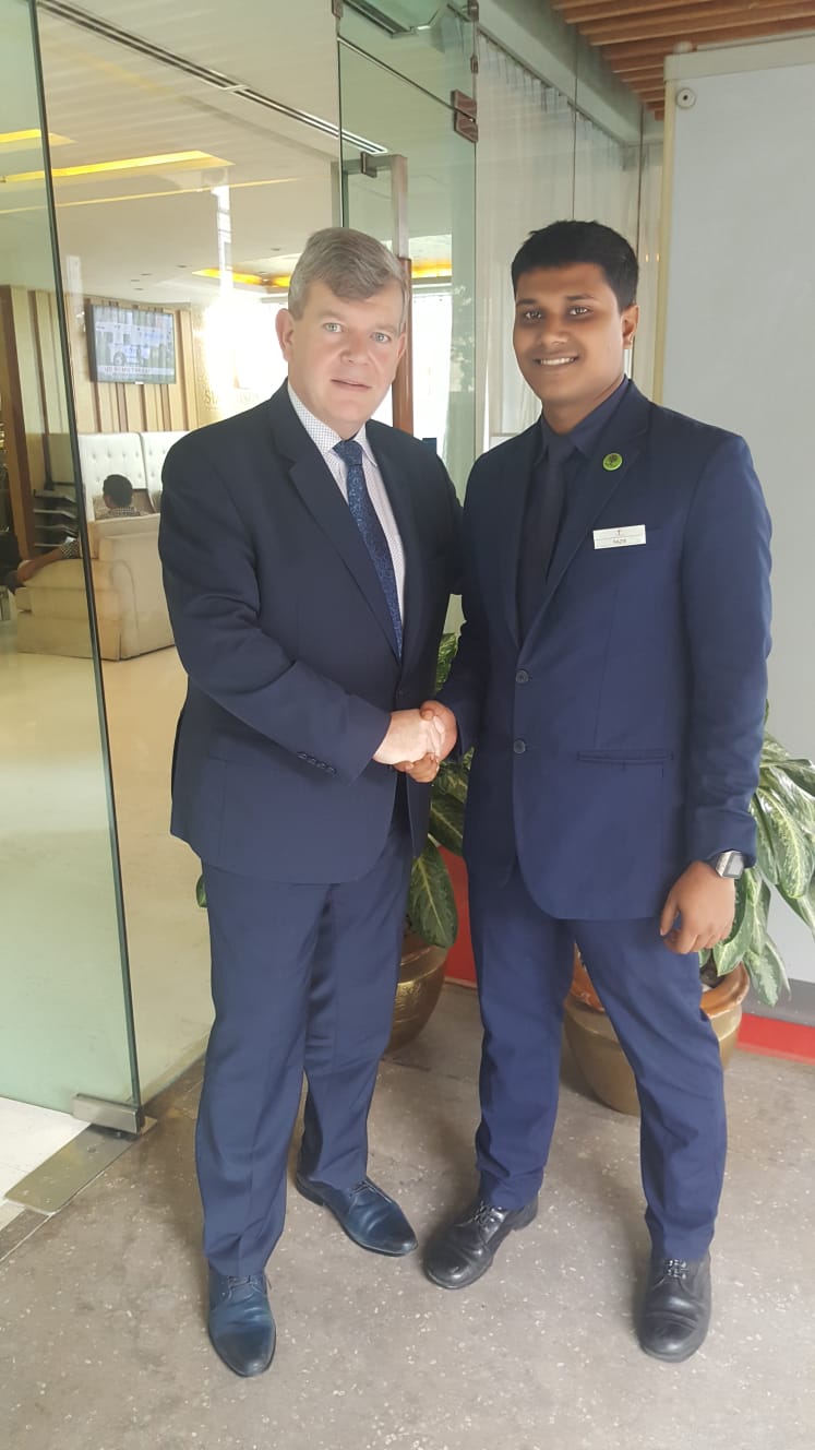 Handshake confirming a successful hospitality placement
